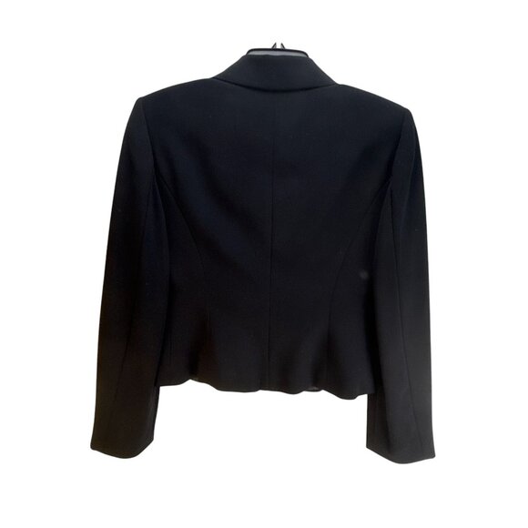 Tahari Black Button-Front Blazer Jacket Women's Petite Size 6P Office Whimsygoth - Picture 2 of 6